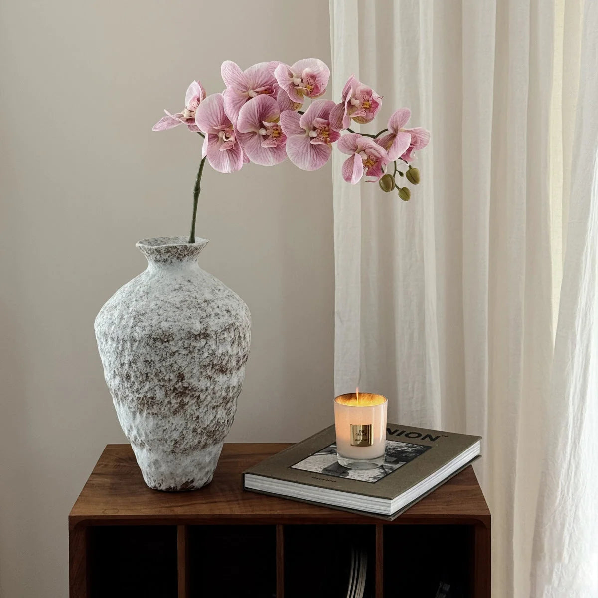 Ceramic Vase Handcrafted Textured Stone Finish