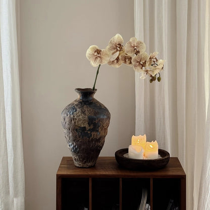 Ceramic Vase Handcrafted Textured Stone Finish