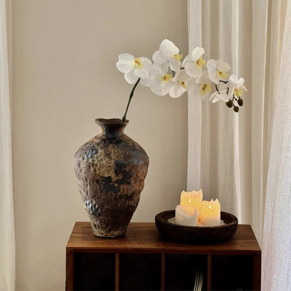 Ceramic Vase Handcrafted Textured Stone Finish