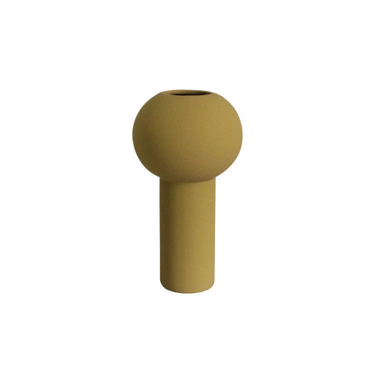 Ceramic Vase Sculptural Matte Tabletop Accent