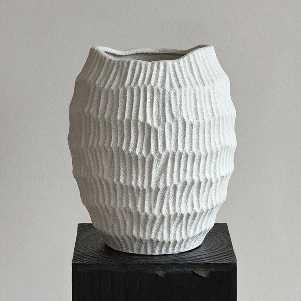 Ceramic Vase Textured Finish 19cm Height