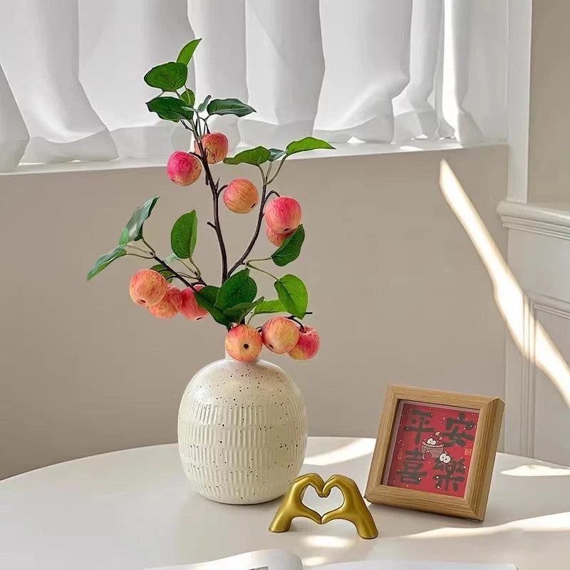 Ceramic Vase Textured Tabletop Accent