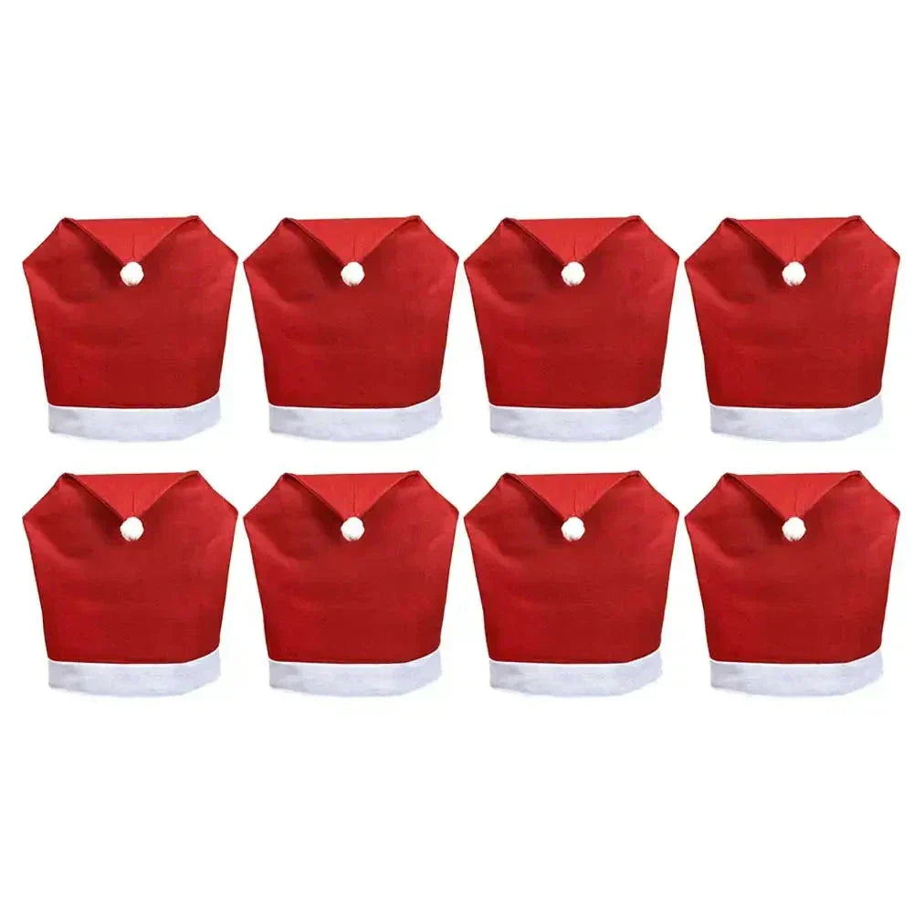 Chair Covers Santa Hat Non-Woven Fabric Fits Most Chairs