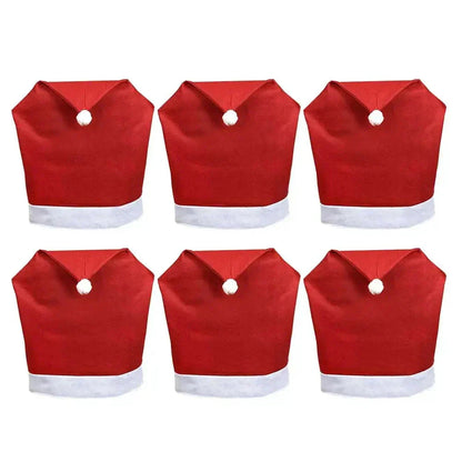 Chair Covers Santa Hat Non-Woven Fabric Fits Most Chairs
