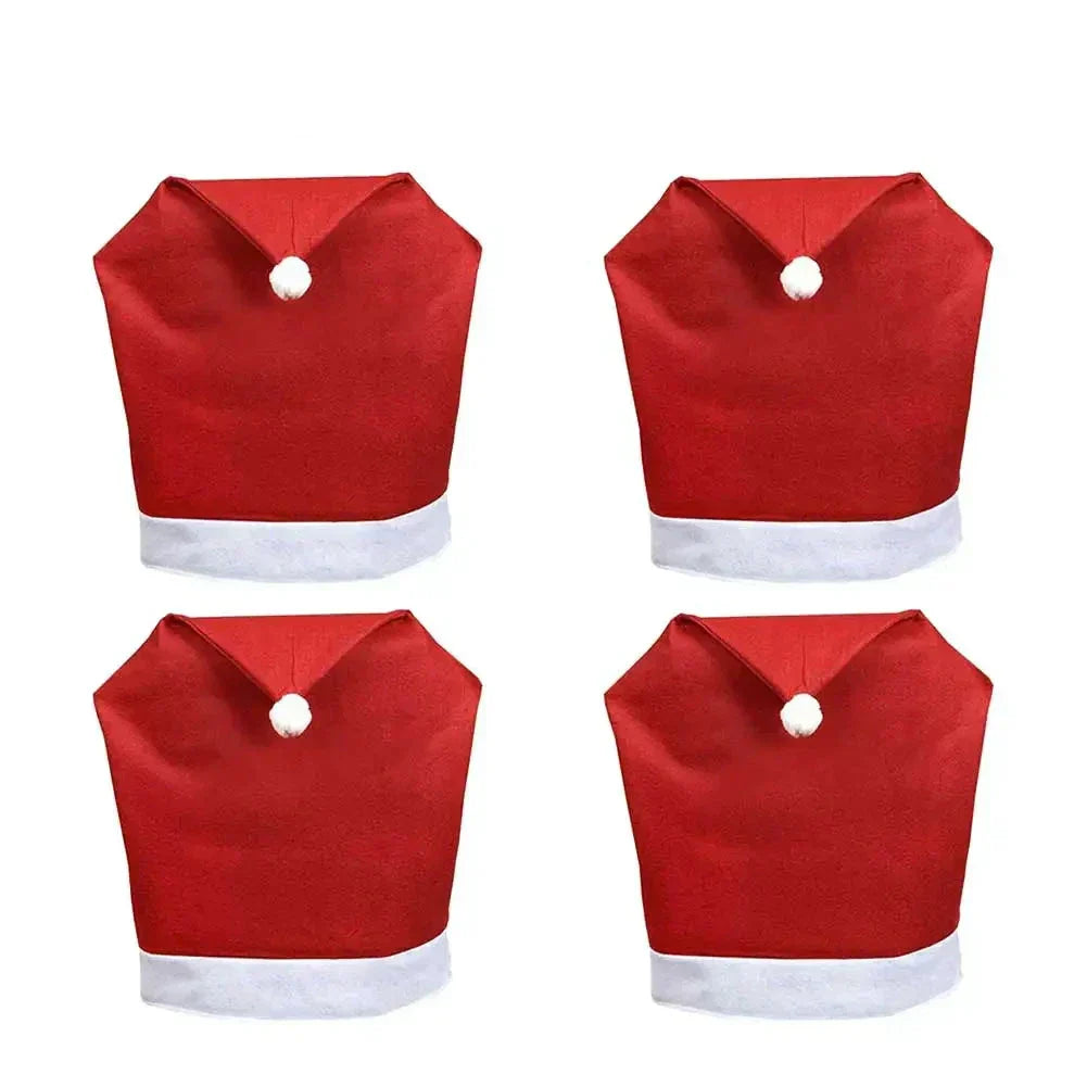 Chair Covers Santa Hat Non-Woven Fabric Fits Most Chairs