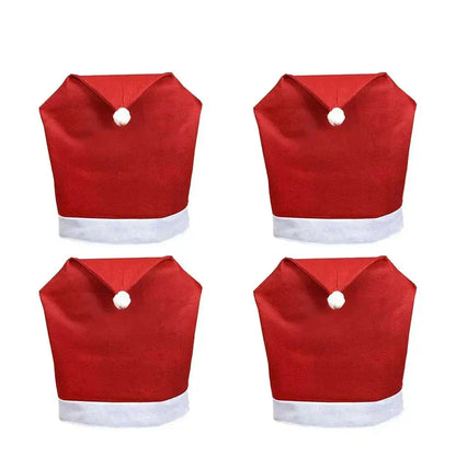 Chair Covers Santa Hat Non-Woven Fabric Fits Most Chairs