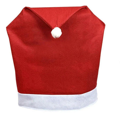Chair Covers Santa Hat Non-Woven Fabric Fits Most Chairs