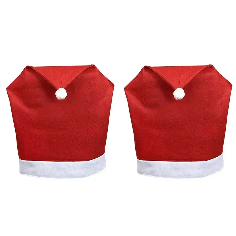 Chair Covers Santa Hat Non-Woven Fabric Fits Most Chairs