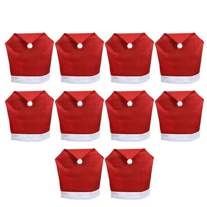 Chair Covers Santa Hat Non-Woven Fabric Fits Most Chairs