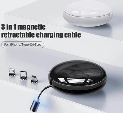 Charging Cable Retractable Magnetic 3-in-1.