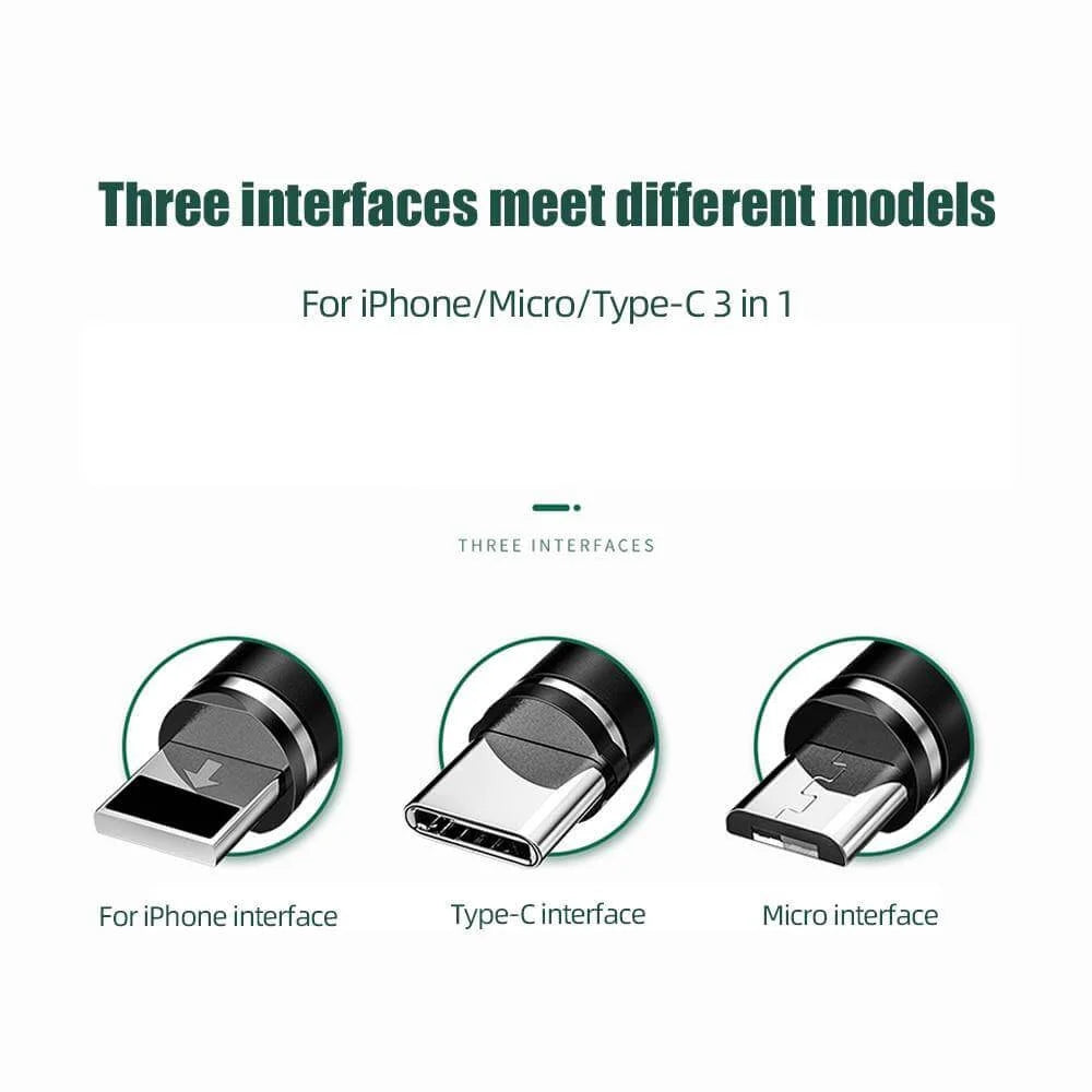 Charging Cable Retractable Magnetic 3-in-1.