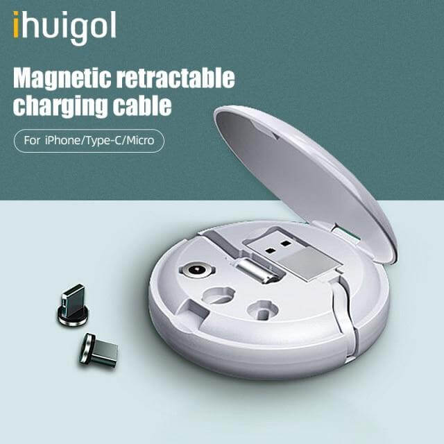 Charging Cable Retractable Magnetic 3-in-1.