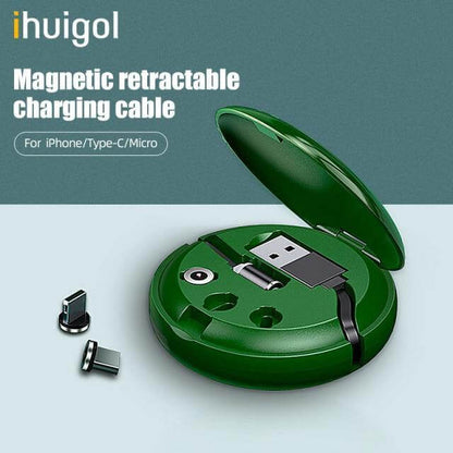 Charging Cable Retractable Magnetic 3-in-1.