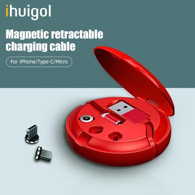 Charging Cable Retractable Magnetic 3-in-1.