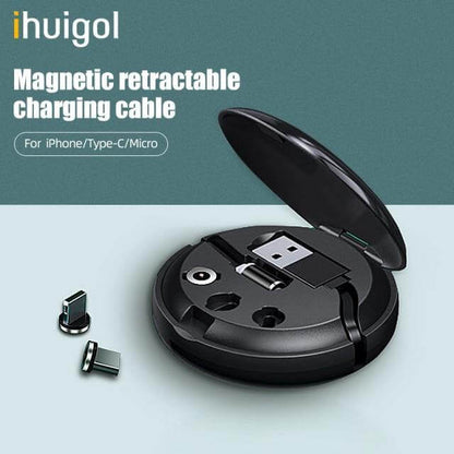 Charging Cable Retractable Magnetic 3-in-1.
