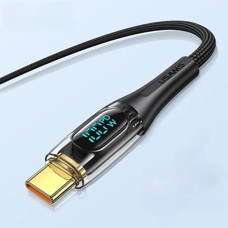 Charging Cable Type-C LED Power Display 66W or 100W