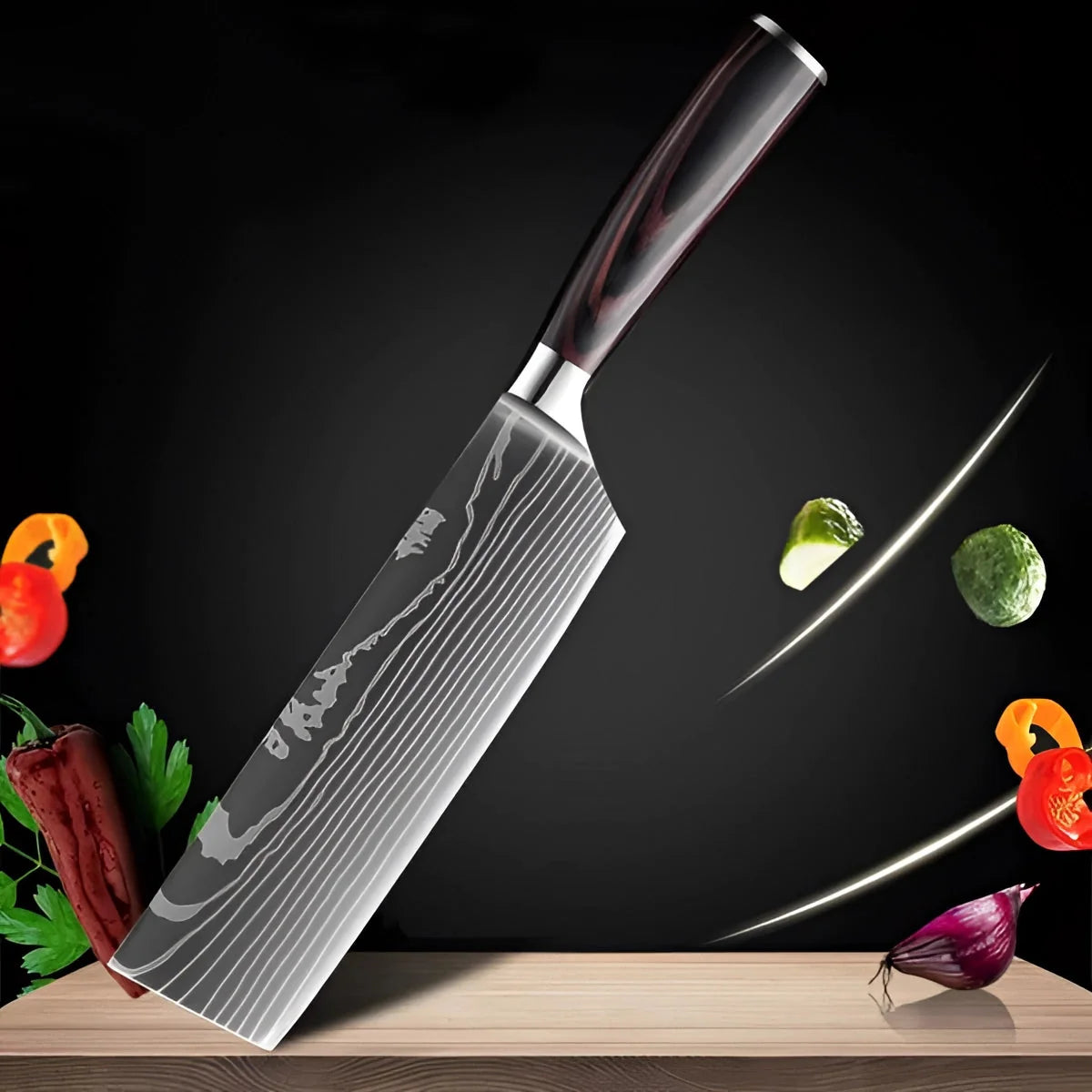 Chef Knife Set High-Carbon Damascus Steel Full Tang
