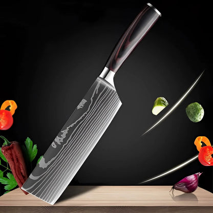 Chef Knife Set High-Carbon Damascus Steel Full Tang