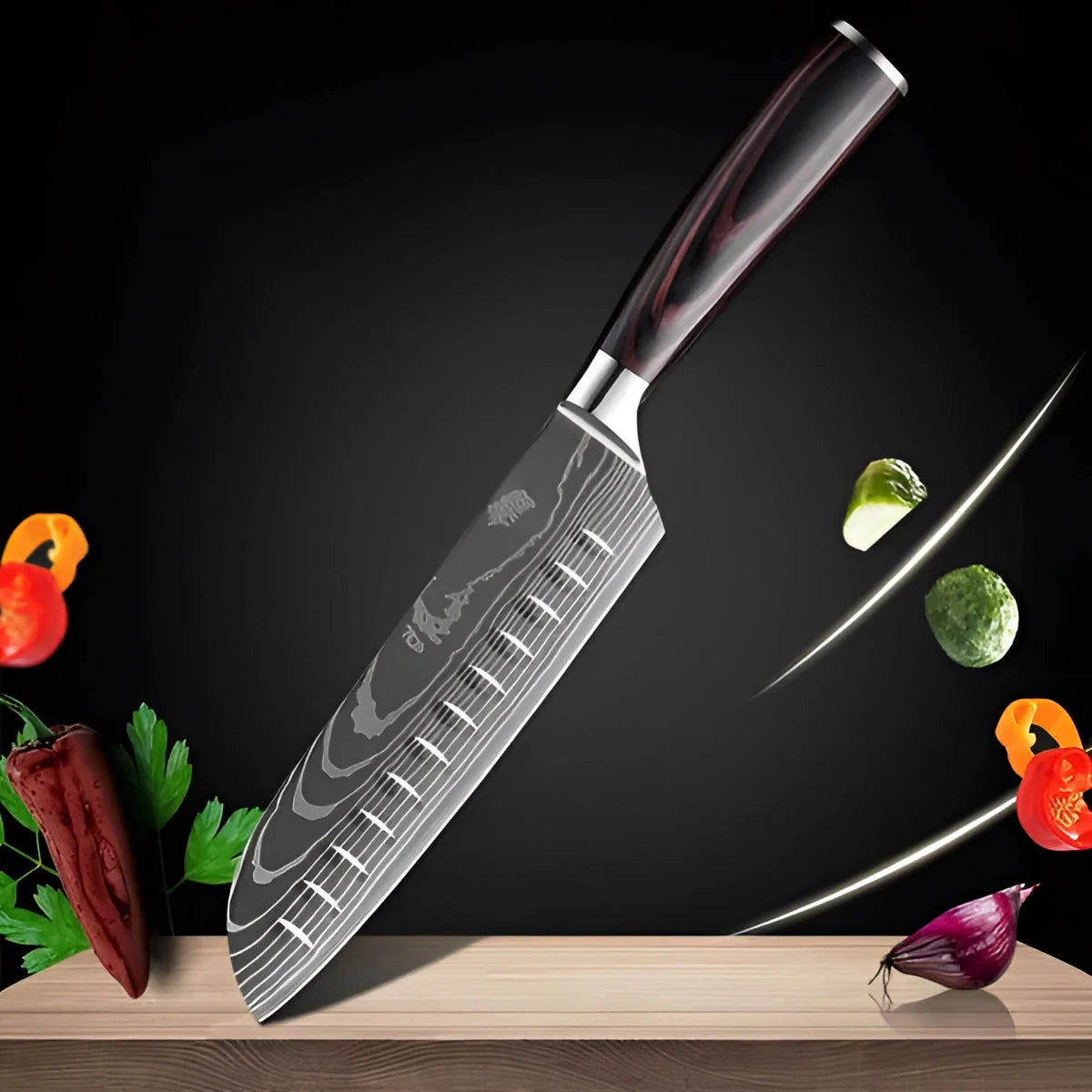 Chef Knife Set High-Carbon Damascus Steel Full Tang