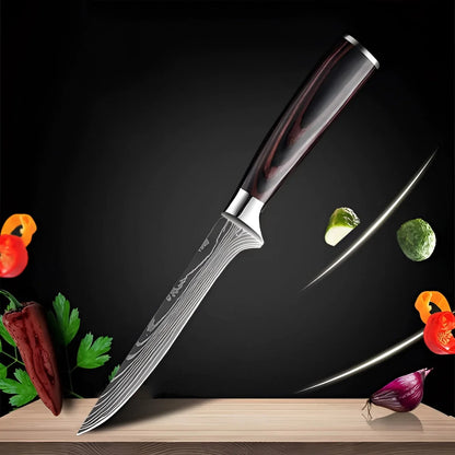 Chef Knife Set High-Carbon Damascus Steel Full Tang