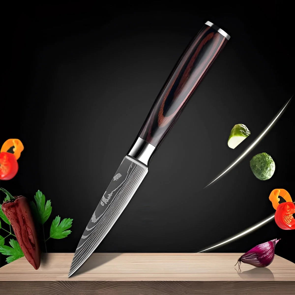 Chef Knife Set High-Carbon Damascus Steel Full Tang