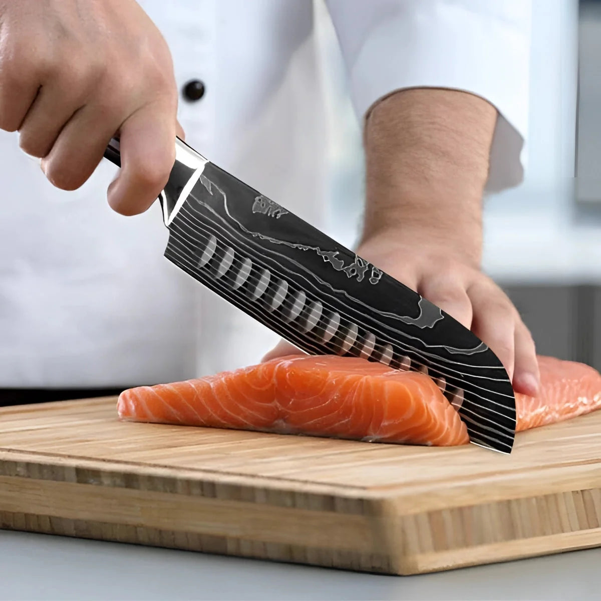 Chef Knife Set High-Carbon Damascus Steel Full Tang