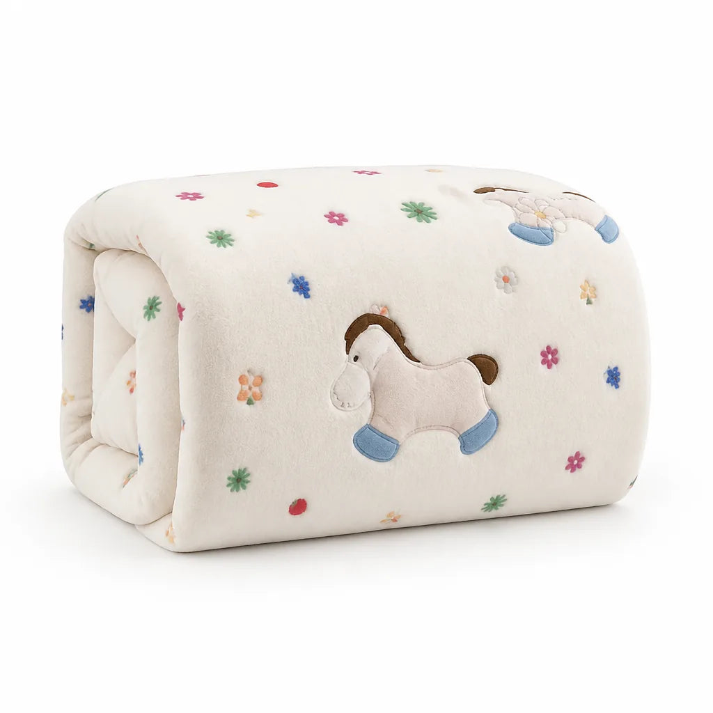 Children's Bedding Set Plush Microfiber Fleece Animal Appliques