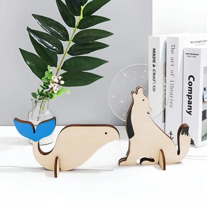 Children's Table Lamp Wooden Animal Night Light