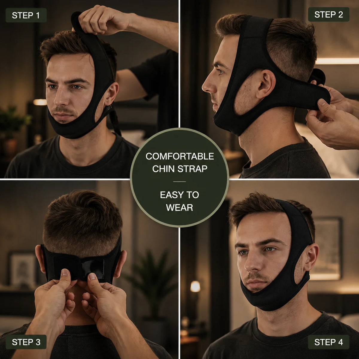Chin Strap Anti-Snoring Neoprene Adjustable Velcro