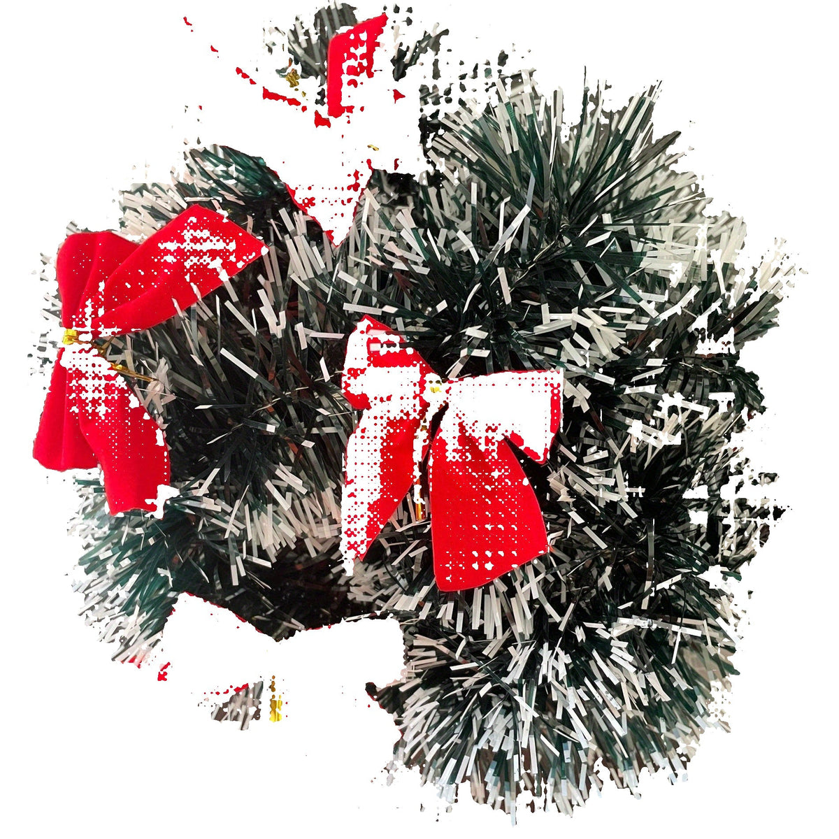 Christmas Garland Metallic Battery-Powered Warm LEDs Set of 2