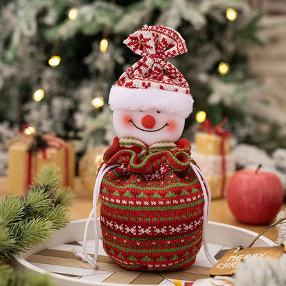 Christmas Gift Sack Knitted Reusable Doll Accent