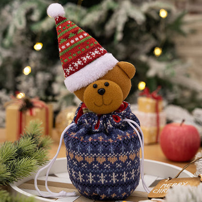 Christmas Gift Sack Knitted Reusable Doll Accent