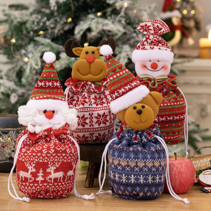 Christmas Gift Sack Knitted Reusable Doll Accent