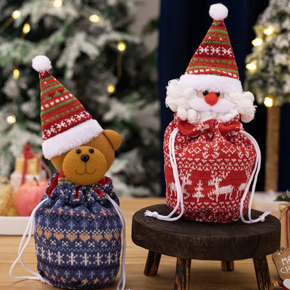 Christmas Gift Sack Knitted Reusable Doll Accent