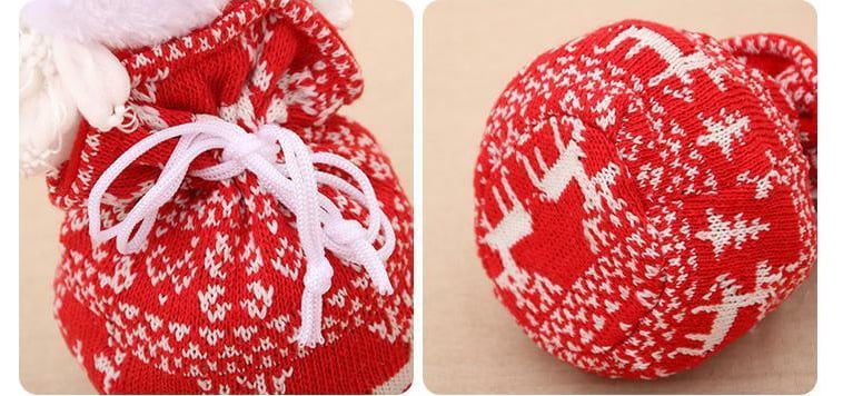 Christmas Gift Sack Knitted Reusable Doll Accent