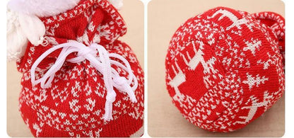 Christmas Gift Sack Knitted Reusable Doll Accent
