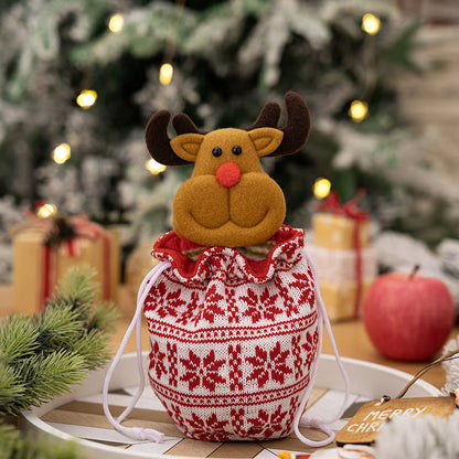 Christmas Gift Sack Knitted Reusable Doll Accent