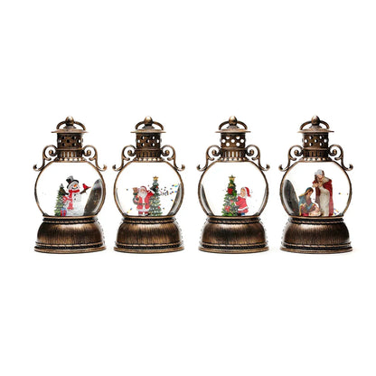 Christmas Lantern Glass Dome Warm LED Battery Operated