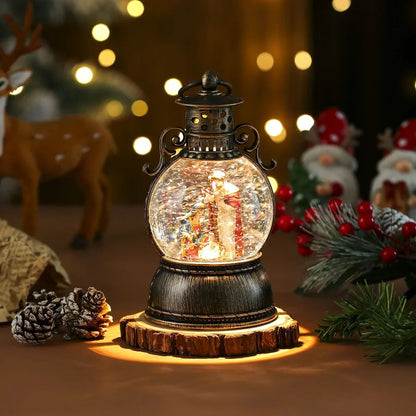 Christmas Lantern Glass Dome Warm LED Battery Operated