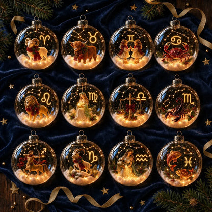 Christmas Ornament Lighted Zodiac Globe Constellation Design