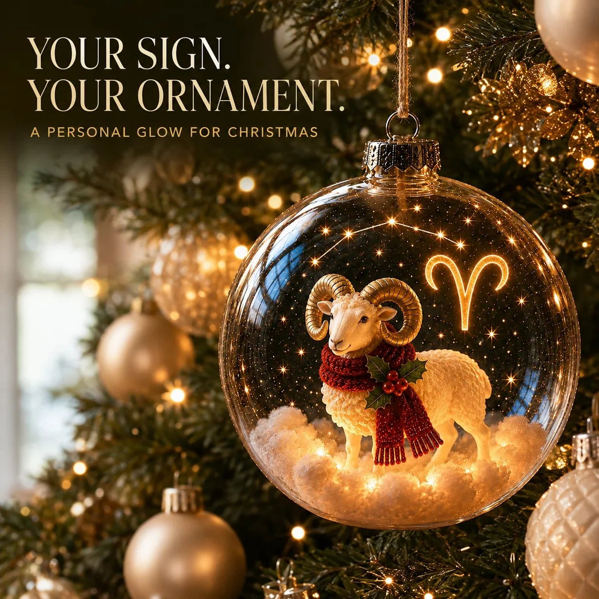 Christmas Ornament Lighted Zodiac Globe Constellation Design