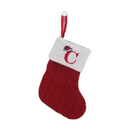 Christmas Stocking Personalized Initial & Snowflake