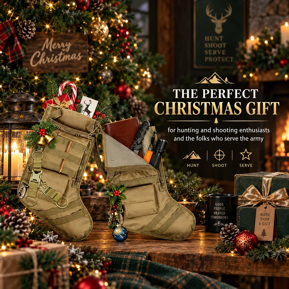 Christmas Stocking Tactical Nylon MOLLE Webbing