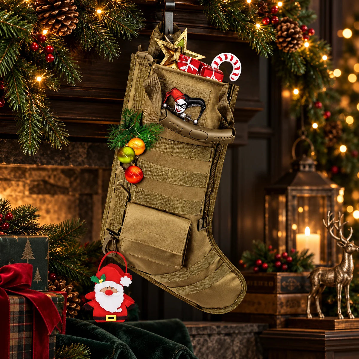 Christmas Stocking Tactical Nylon MOLLE Webbing