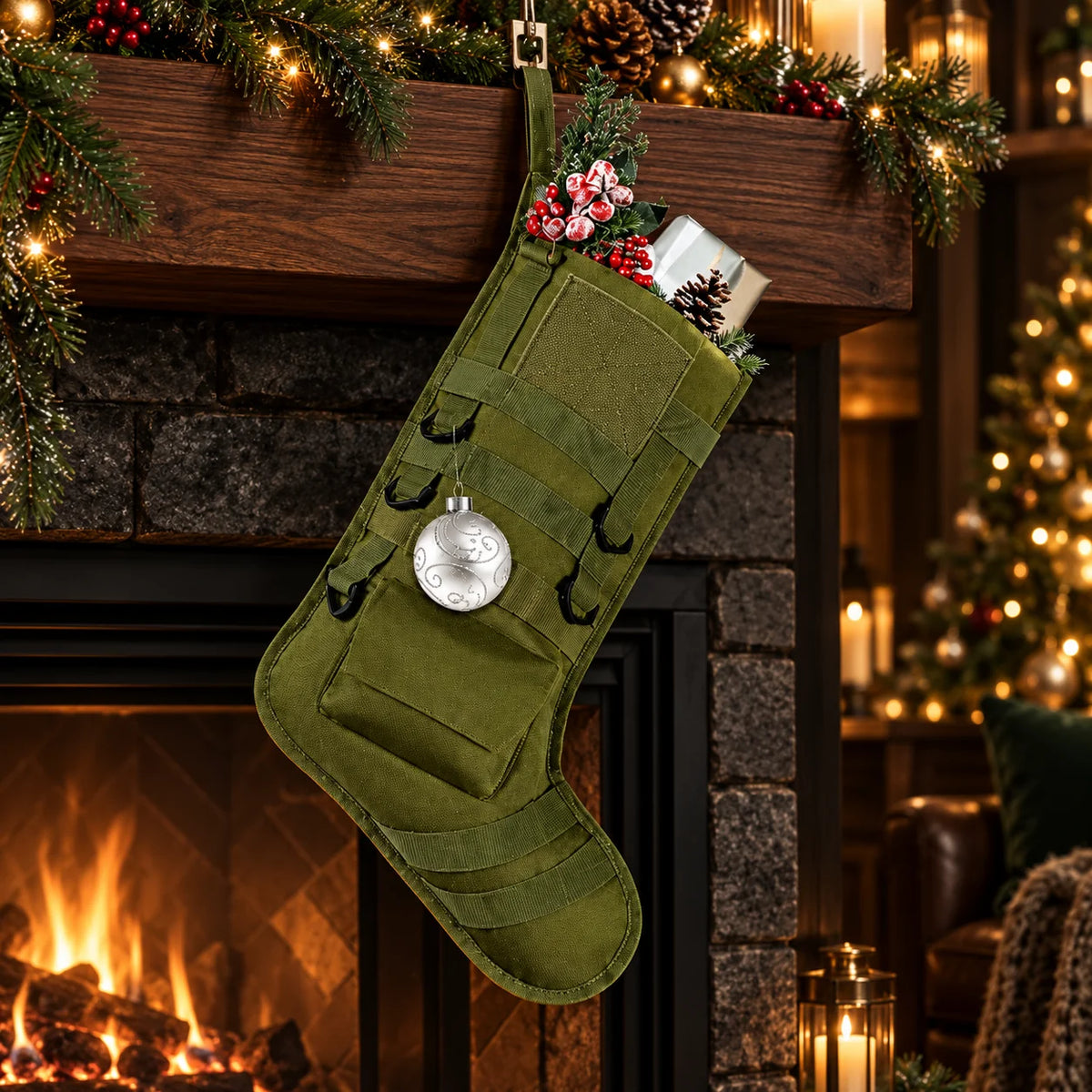 Christmas Stocking Tactical Nylon MOLLE Webbing