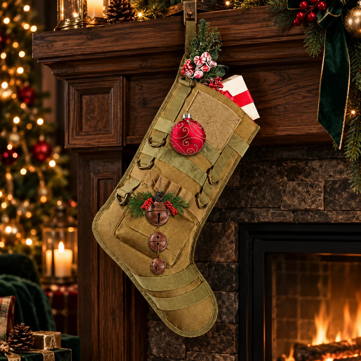 Christmas Stocking Tactical Nylon MOLLE Webbing