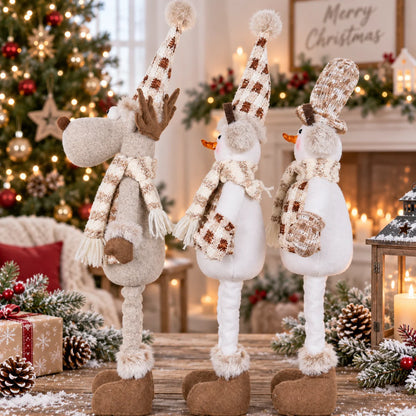 Christmas Table Figures Set of 3 Fabric-Like Finish