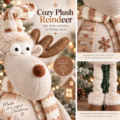 Christmas Table Figures Set of 3 Fabric-Like Finish