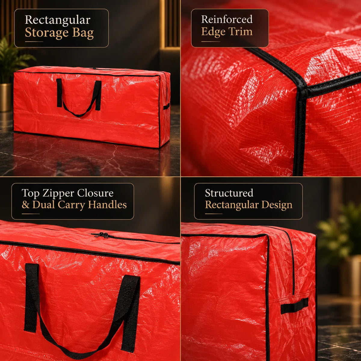 Christmas Tree Storage Bag Rectangular 65 Inch Dust Resistant