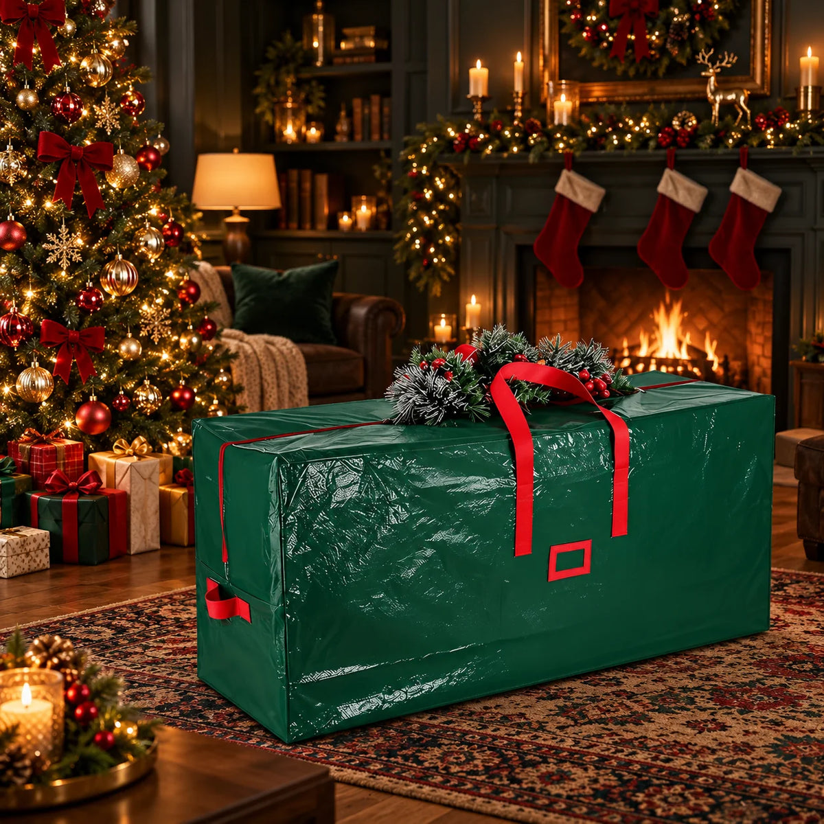 Christmas Tree Storage Bag Rectangular 65 Inch Dust Resistant